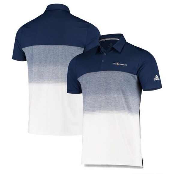 Men's ADIDAS Ultimate 365 Fade Stripe Polo Navy w/Adidas Logo SZ L - Picture 1 of 8